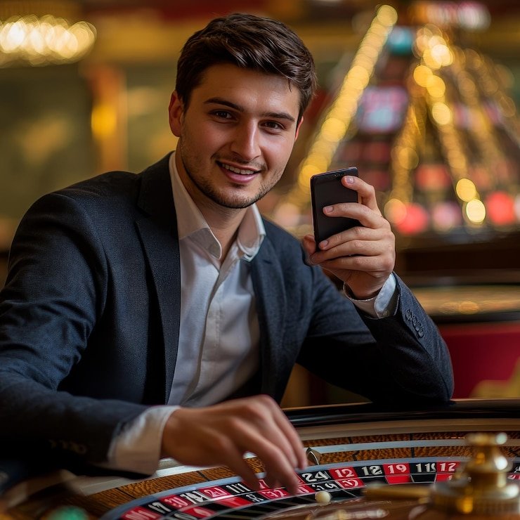 Dealer profesional lion988 di studio Match Winner dengan kamera multi-sudut